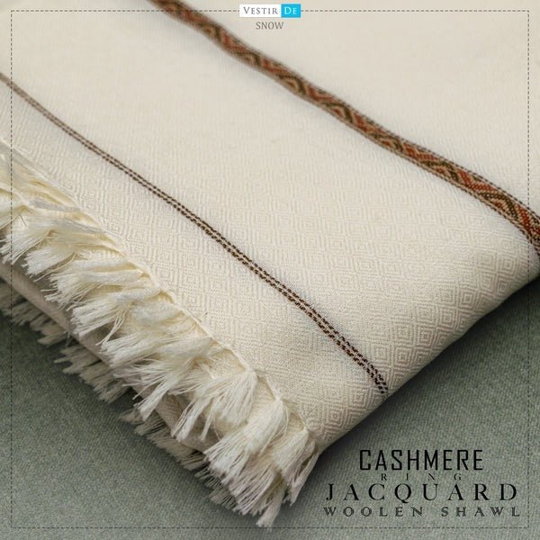 Cashmere Ring Jacquard Woolen Shawl - Faisalbad Fabrics