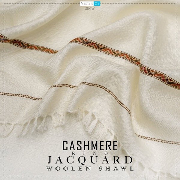 Cashmere Ring Jacquard Woolen Shawl - Faisalbad Fabrics