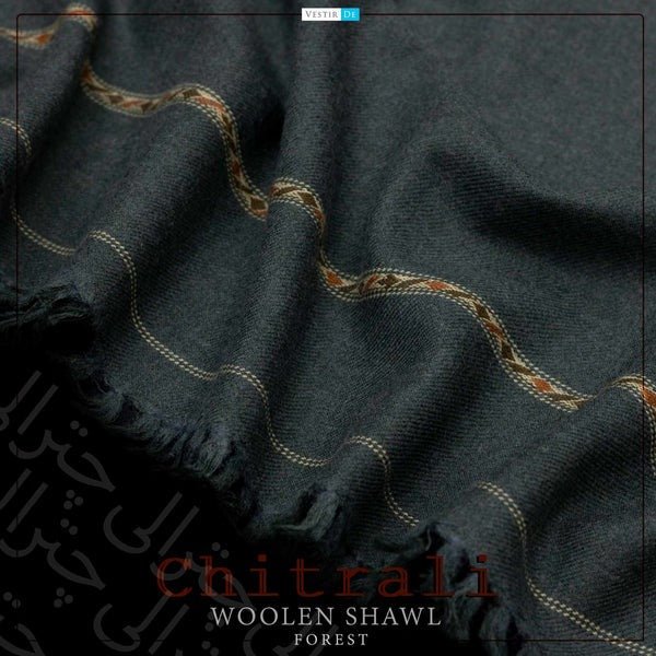 Chitrali Woolen Shawl Dark Grey - Faisalbad Fabrics