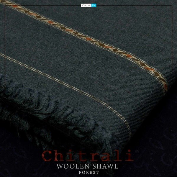 Chitrali Woolen Shawl Dark Grey - Faisalbad Fabrics