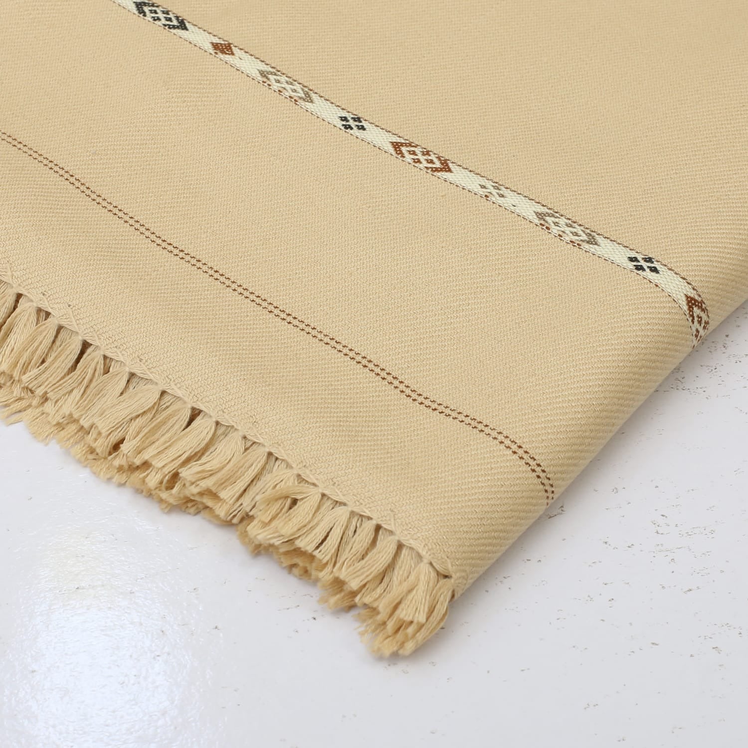 Swati Woolen Shawl Light caramel - Faisalbad Fabrics