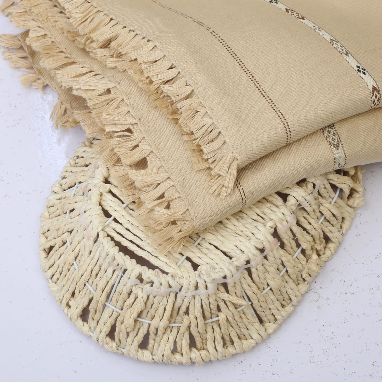 Swati Woolen Shawl Light caramel - Faisalbad Fabrics